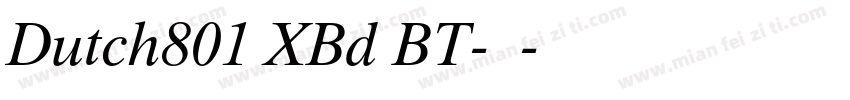 Dutch801 XBd BT-常规字体转换